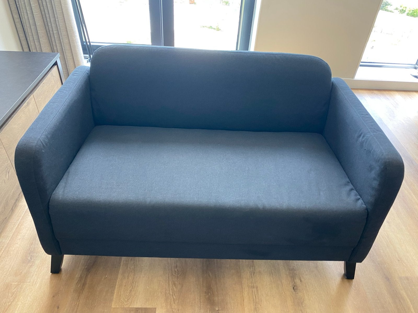 Linanäs 2-zitsbank antraciet Ikea, Ophalen, Gebruikt, 150 tot 200 cm, Tweepersoons