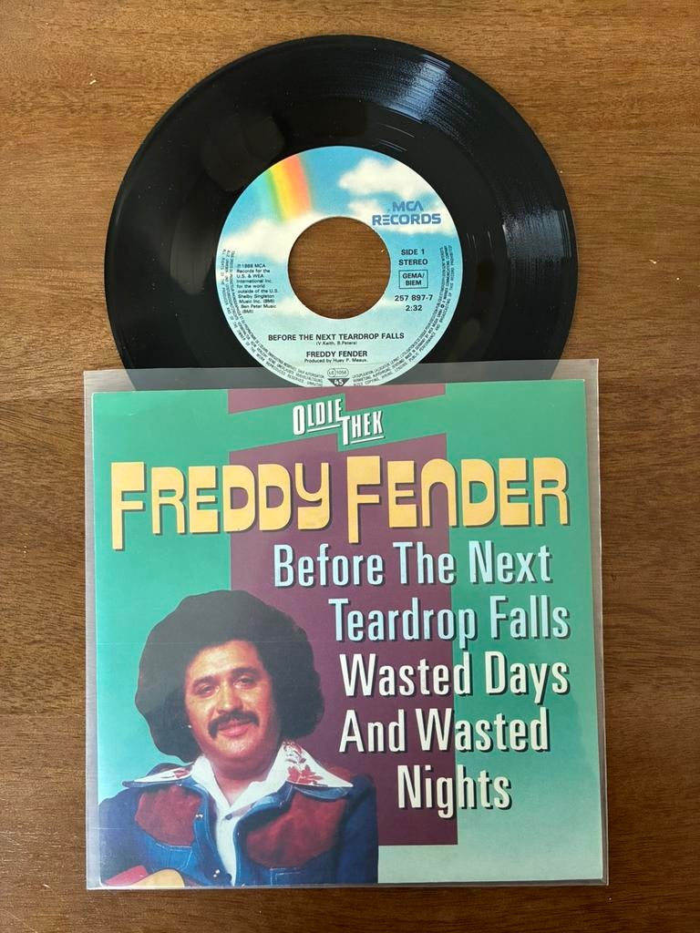 Freddy Fender - Before the next teardrop falls - Wasted days, Cd's en Dvd's, Vinyl Singles, Ophalen of Verzenden, 7 inch, Single