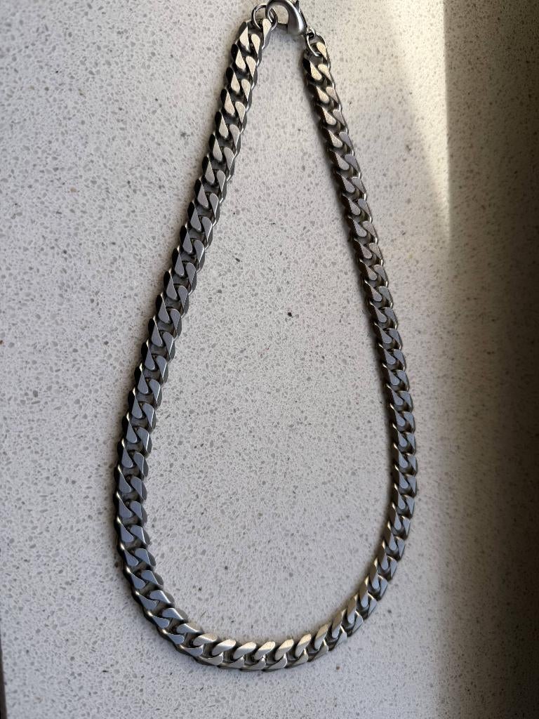 Schakelketting heren - 10,5mm - 50cm lang, Ophalen of Verzenden, Nieuw, Zilver, Overige materialen