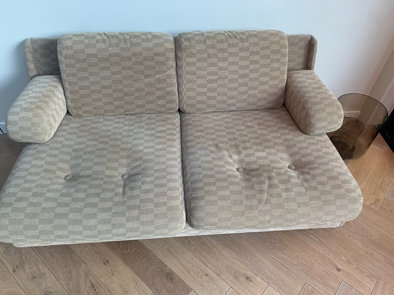 Vintage tweepersoonsbank, Ophalen, Gebruikt, 150 tot 200 cm, Vintage