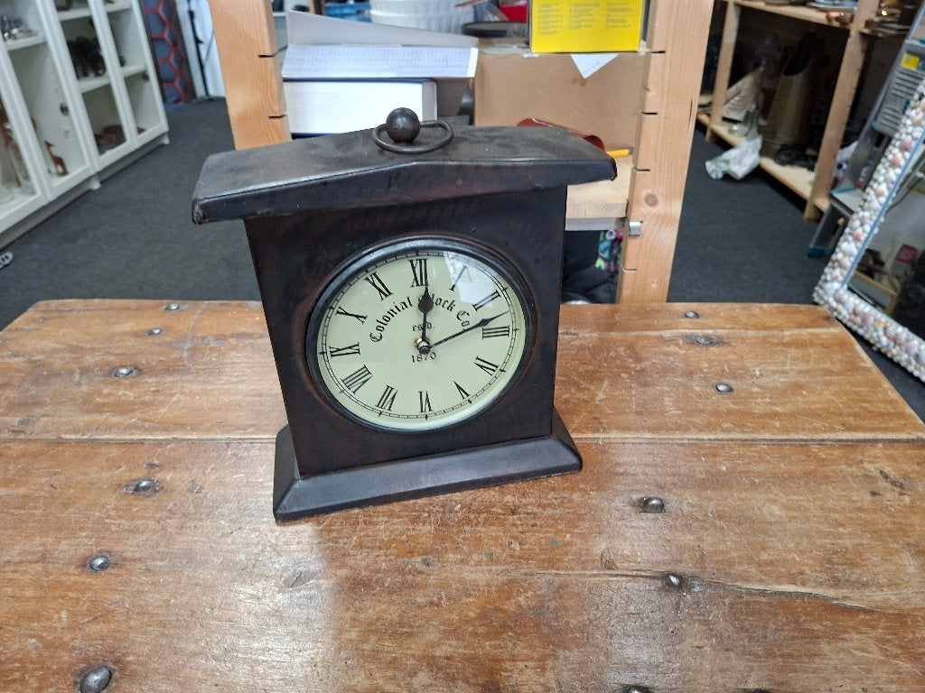 schitterende vintage staande metalen klok, Ophalen of Verzenden, Gebruikt, Wandklok