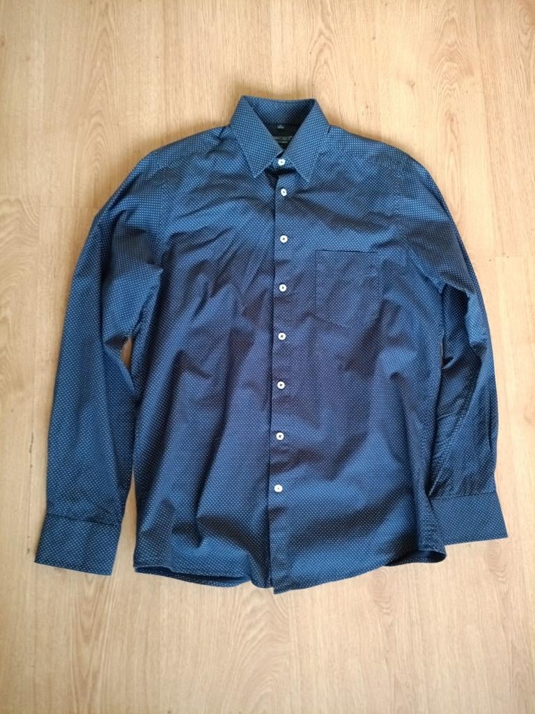 John Cabot overhemd M 39/40 Modern Fit, Kleding | Heren, Overhemden, Blauw, Zo goed als nieuw, John Cabot, Halswijdte 39/40 (M)