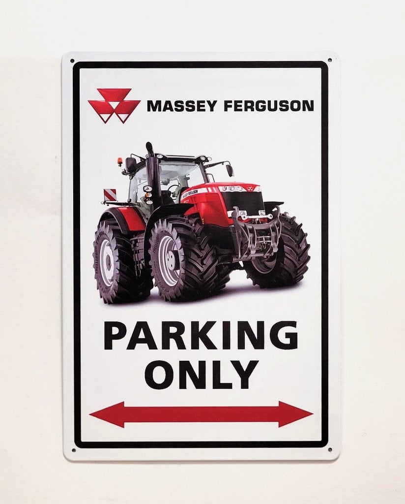 Massey Ferguson tractor parking only reclamebord van metaal, Reclamebord, Info@deconoord.nl, Deco Noord, Nieuw