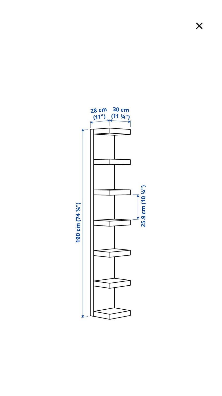 IKEA LACK, Ophalen, 25 tot 50 cm, 50 tot 100 cm, Minder dan 100 cm