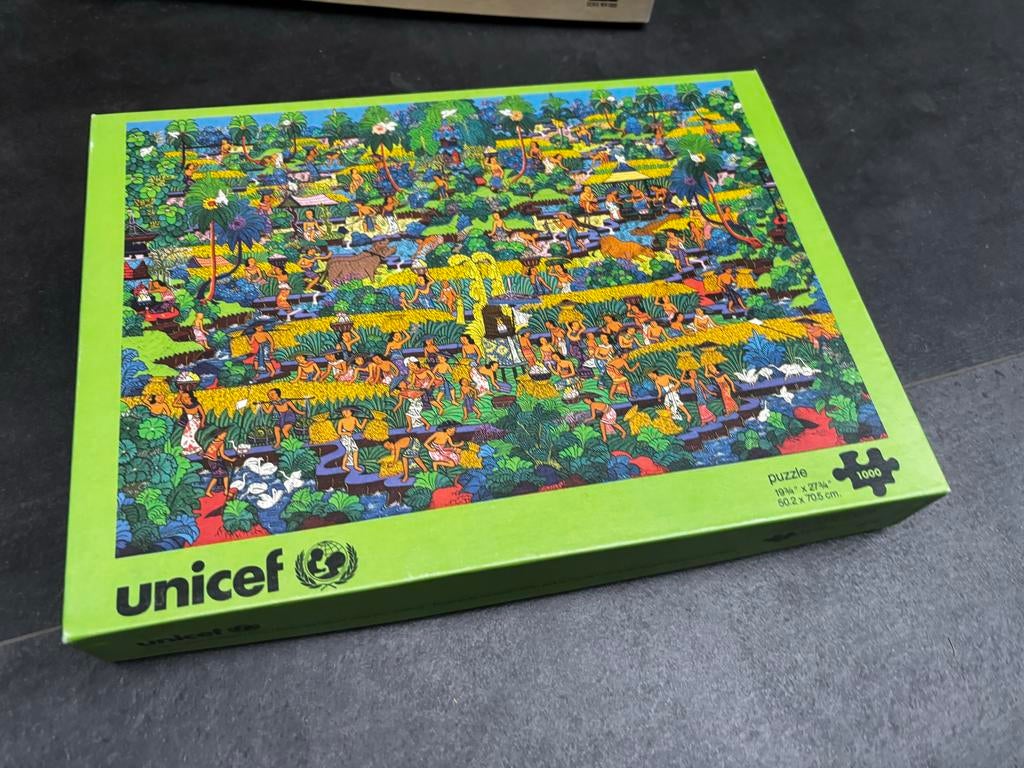 Unicef puzzel 1000 stukjes, Hobby en Vrije tijd, Denksport en Puzzels, Ophalen of Verzenden, 500 t/m 1500 stukjes, Gebruikt, Legpuzzel