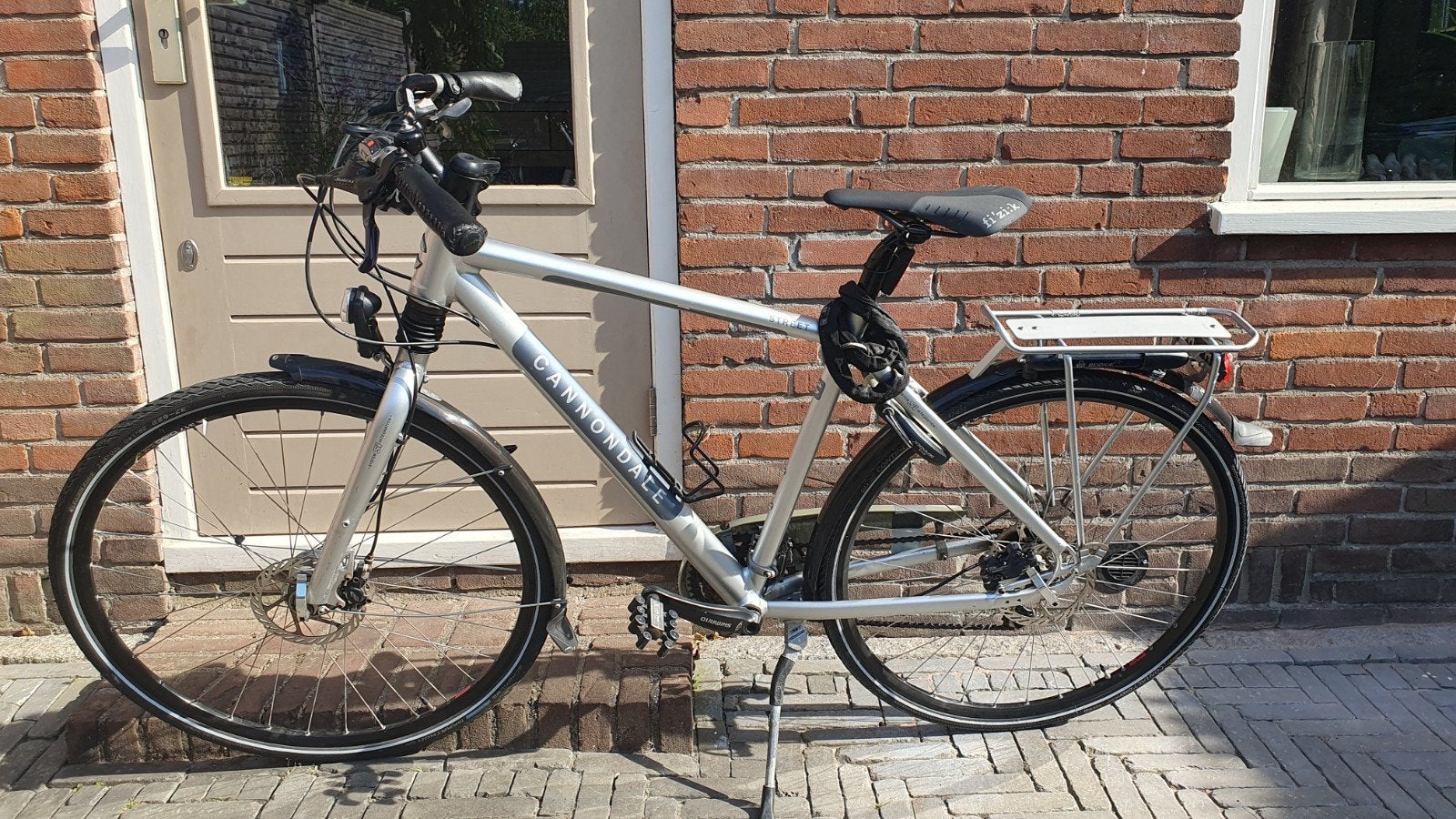 Cannondale fiets met schijfremmen en bagagedrager, Fietsen en Brommers, Fietsen | Heren | Herenfietsen, Ophalen, Gebruikt, Overige merken