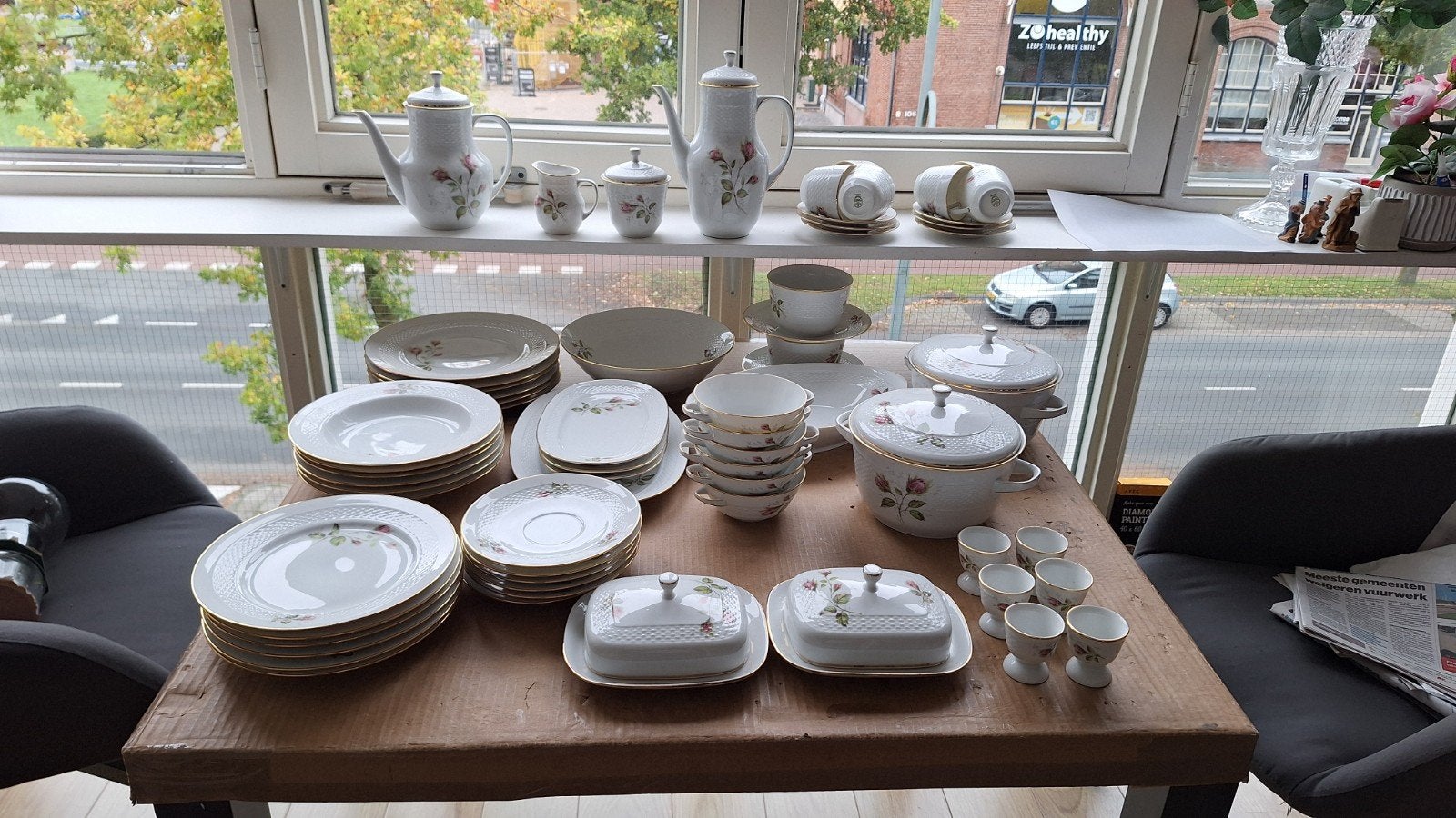 58 delig eet servies 60 jaar oud, Ophalen