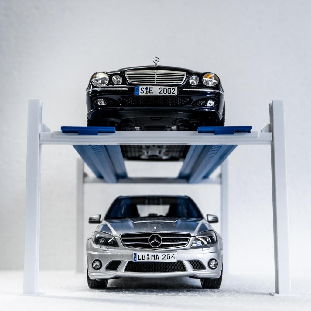 1:18 miniatuur vierkoloms hefbrug auto brug blauwwit diorama, Hobby en Vrije tijd, Ophalen of Verzenden, Nieuw, Groter dan 1:35