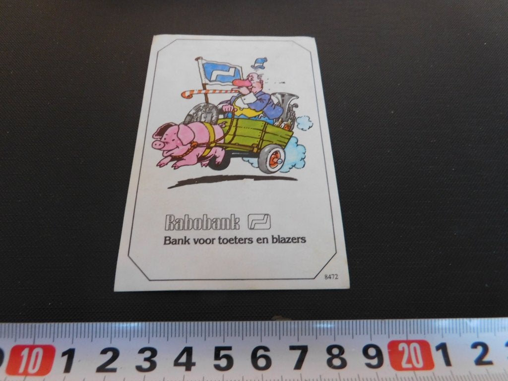 sticker Rabobank Bank voor toeters en blazers carnaval, Ophalen, Zo goed als nieuw