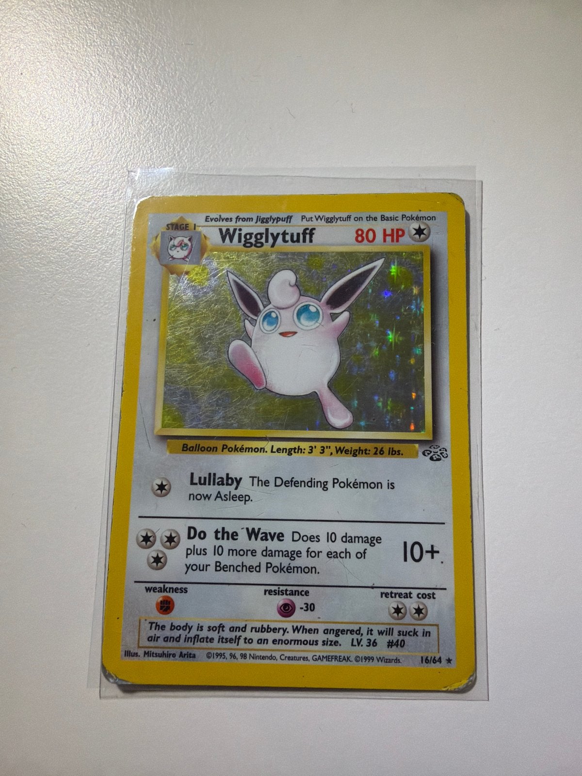 Wigglytuff Pokémon kaart (1999) - Jungle set, Ophalen of Verzenden, Gebruikt, Losse kaart, Foil