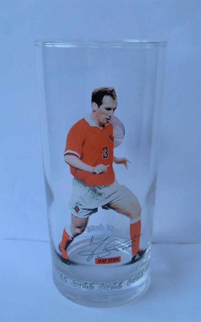Coca Cola Glas WK 1998 Nederlands Elftal Jaap Stam Oranje, Ophalen of Verzenden, Zo goed als nieuw, Overige binnenlandse clubs