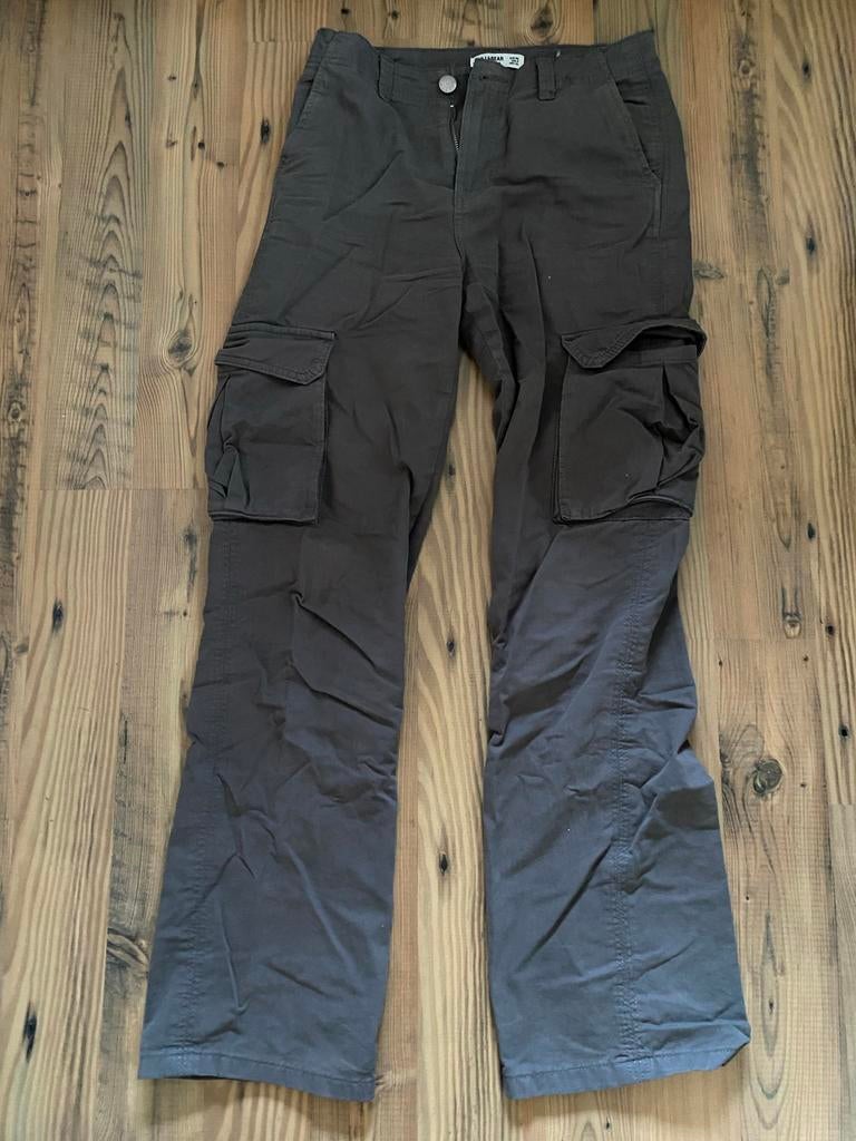 Pull&Bear Cargo Broek Maat 36 (S) - Donkergroen, Ophalen of Verzenden, Maat 36 (S), Gedragen, Grijs