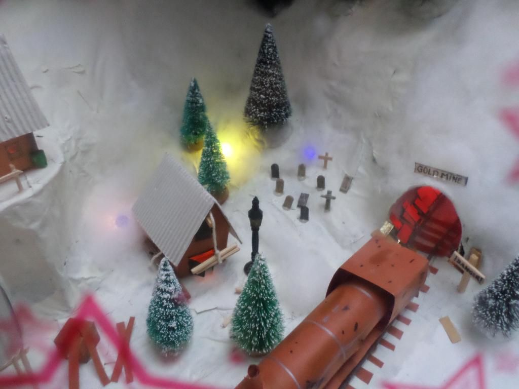Kerst tafereel wintertafereel kijkdoos winter landschap, Diversen, Kerst, Ophalen, Zo goed als nieuw