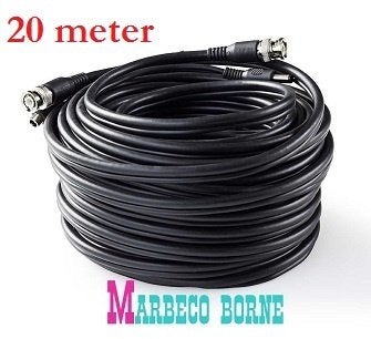 Verlengkabel, Camerakabel voor camera bewaking 20 meter, 10 meter of meer, Nedis, Nieuw, Info@marbeco.nl