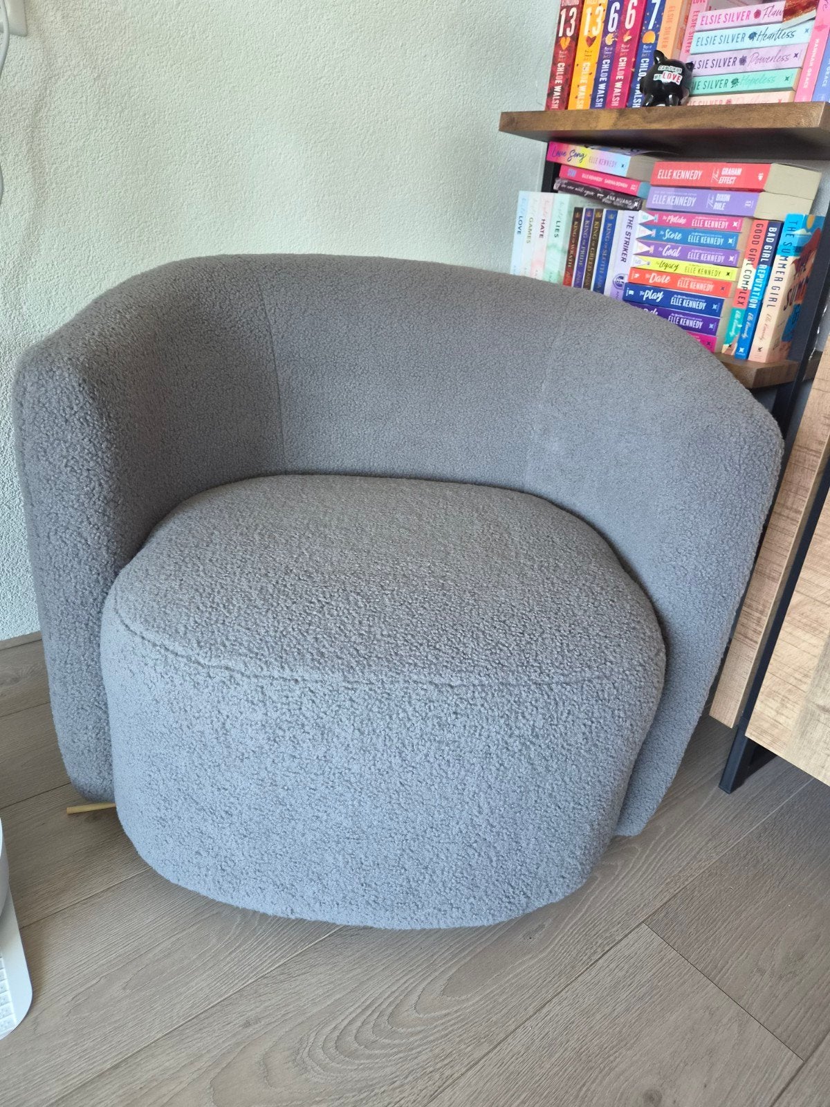 Grijze Teddy Fauteuil - Comfortabel en Stijlvol, 75 tot 100 cm, Ophalen of Verzenden, Zo goed als nieuw, 75 tot 100 cm