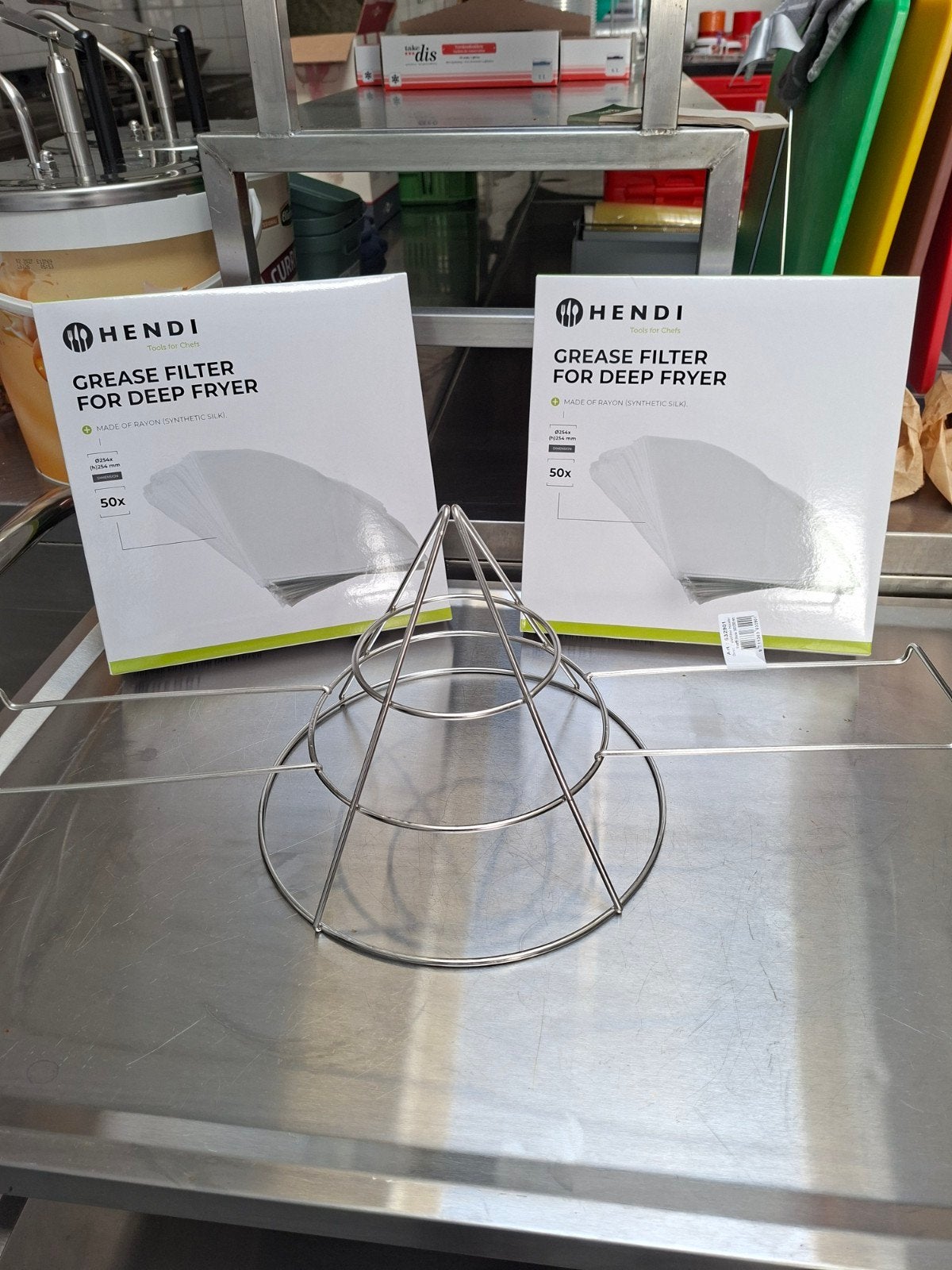 Hendi Vetfilter voor Friteuse (2x 50 stuks) met uitlekrek, Ophalen, Nieuw