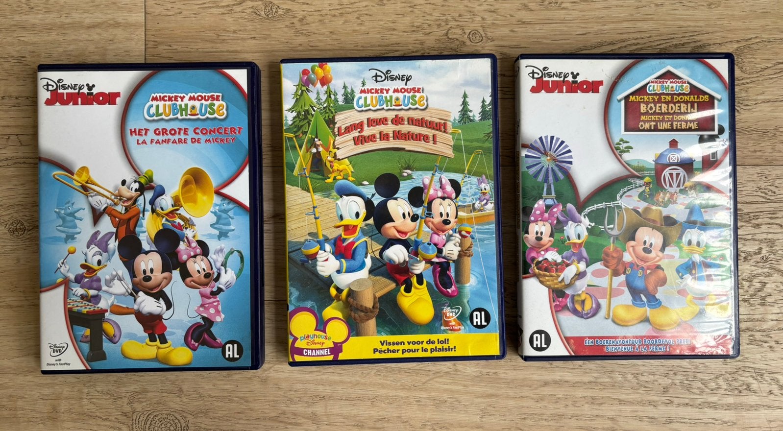 Pakket 3x DVD Mickey Mouse Clubhouse - Totaal slechts 4 euro, Alle leeftijden, Nederlands, Ophalen of Verzenden, Gebruikt