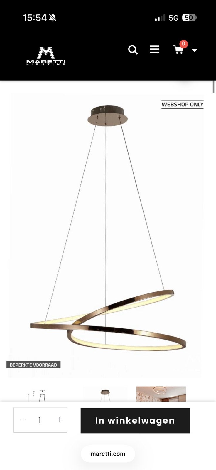NIEUW - Ticino Maretti hanglamp 40W brons, Ophalen, Nieuw