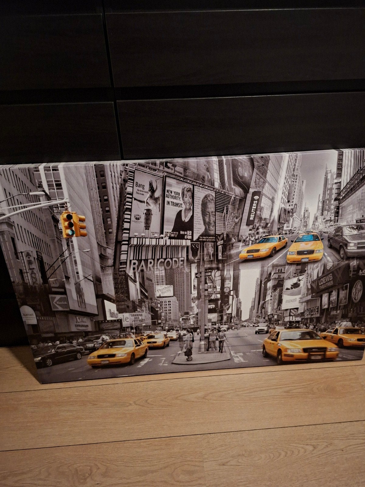 New York City Canvas Schilderij - Gele Taxi's, Ophalen of Verzenden, Zo goed als nieuw, Schilderij, 100 tot 125 cm