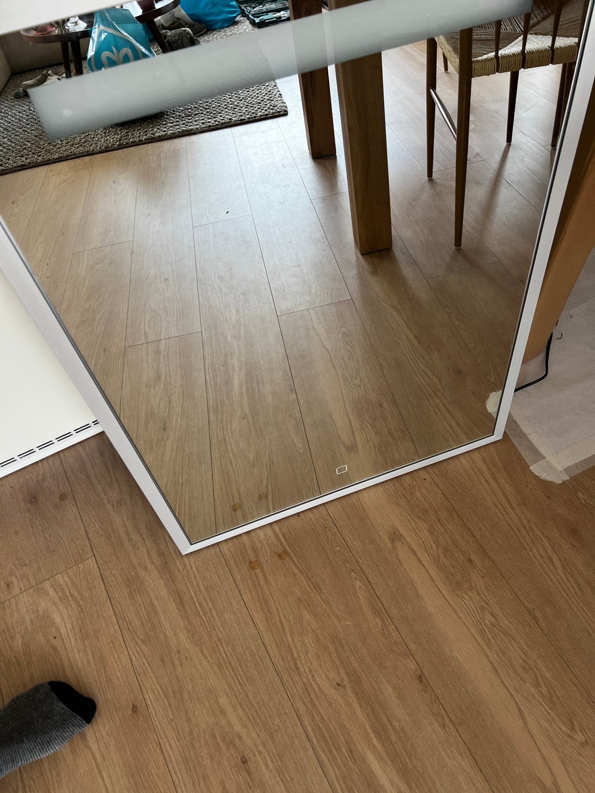 Moderne spiegel met LED verlichting en touch sensor 60x80, Ophalen of Verzenden, Rechthoekig, 50 tot 100 cm, 100 tot 150 cm