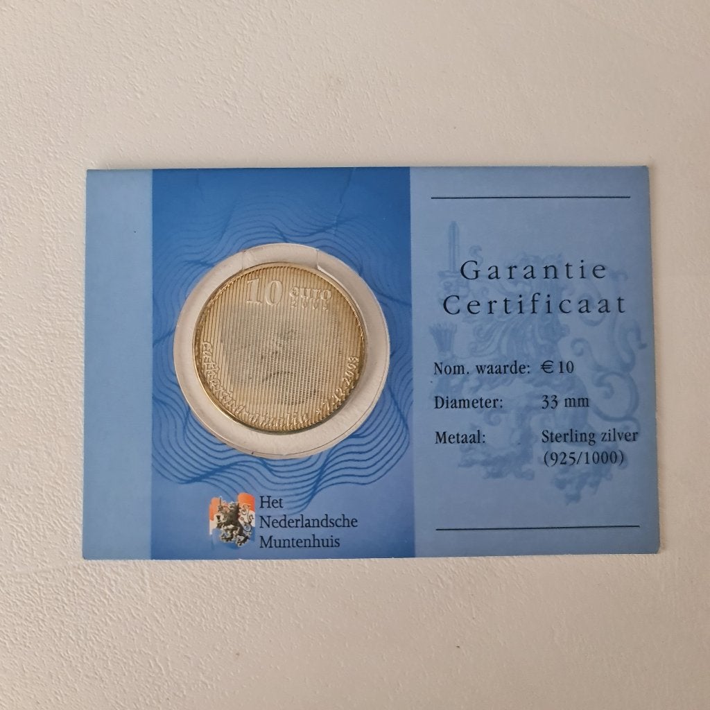 Zilveren tientje geboorte  Amalia, Koningin Beatrix, Zilver, Ophalen of Verzenden, Losse munt