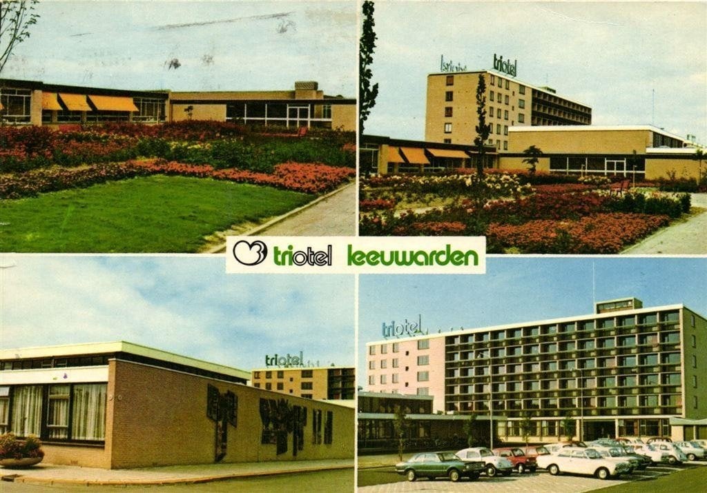 Triotel Leeuwarden - 4 afb - 1973? gelopen, Ophalen of Verzenden, 1960 tot 1980, Gelopen, Friesland