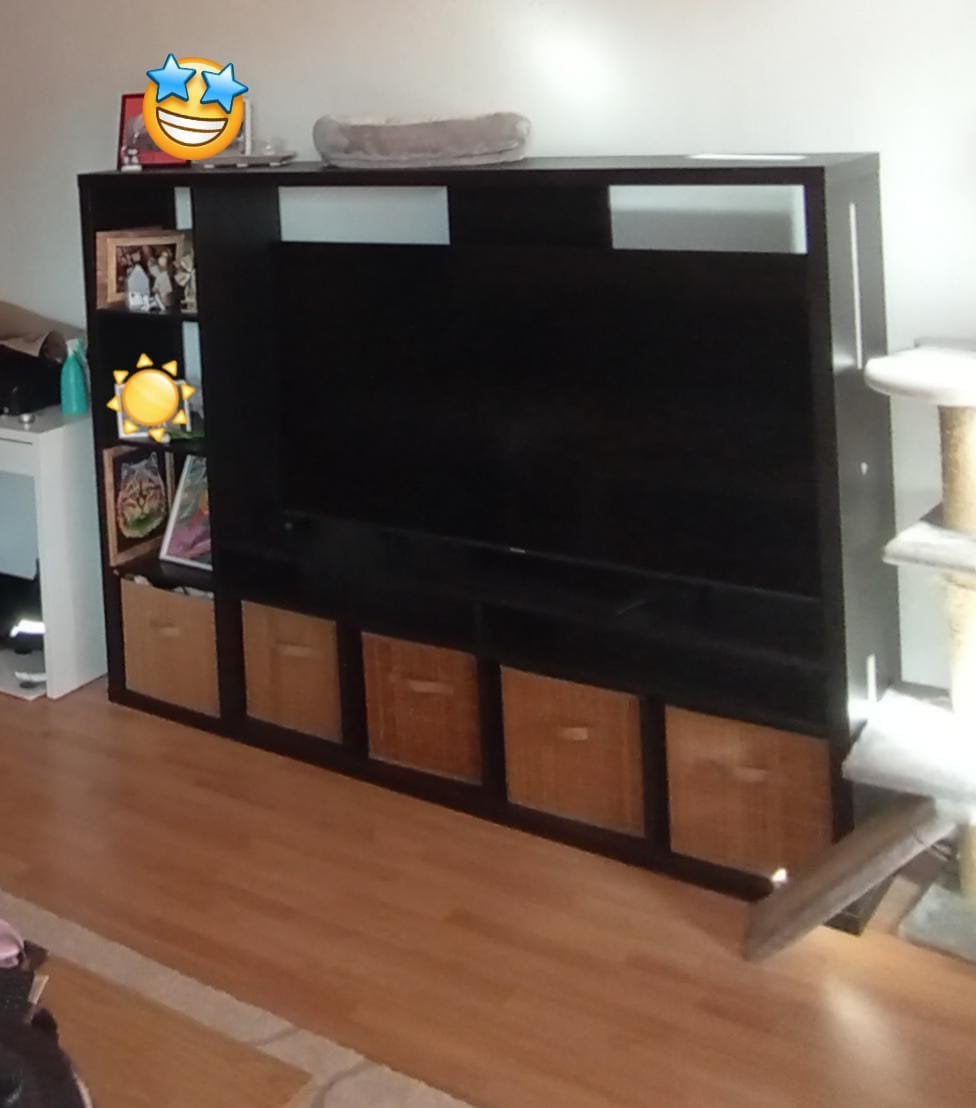 *IKEA LAPPLAND TV-meubel zwart 183cm, Ophalen, 25 tot 50 cm, Minder dan 150 cm, Minder dan 100 cm