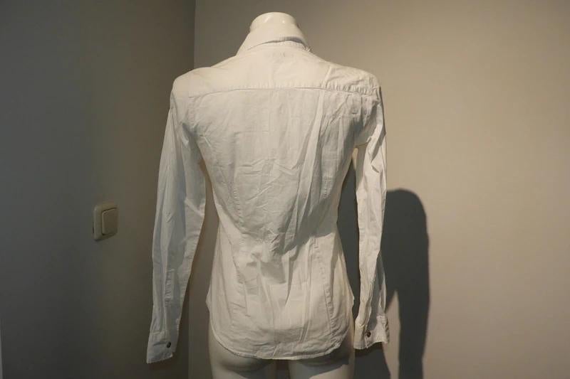 Burberry witte blouse ruit accenten kraag zakjes xs, Kleding | Dames, Verzenden, Wit, Burberry, Maat 34 (XS) of kleiner