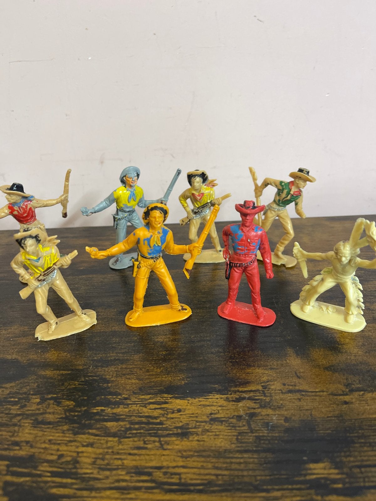 Vintage Cowboy en Indiaan Speelgoedfiguren Set, Antiek en Kunst, Ophalen of Verzenden