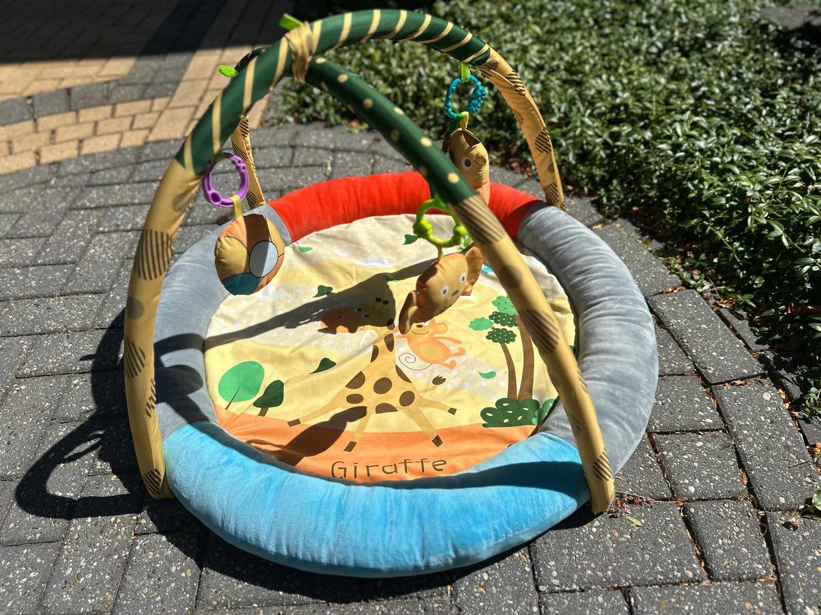 Speelkleed met babygym en giraf thema, Ophalen, Gebruikt, Speelkleed