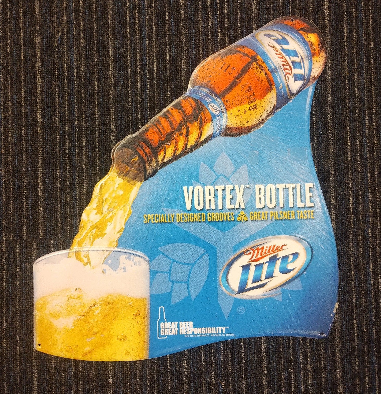 Miller Lite bier reclamebord, Ophalen of Verzenden, Zo goed als nieuw, Reclamebord, Plaat of Schild, Overige merken