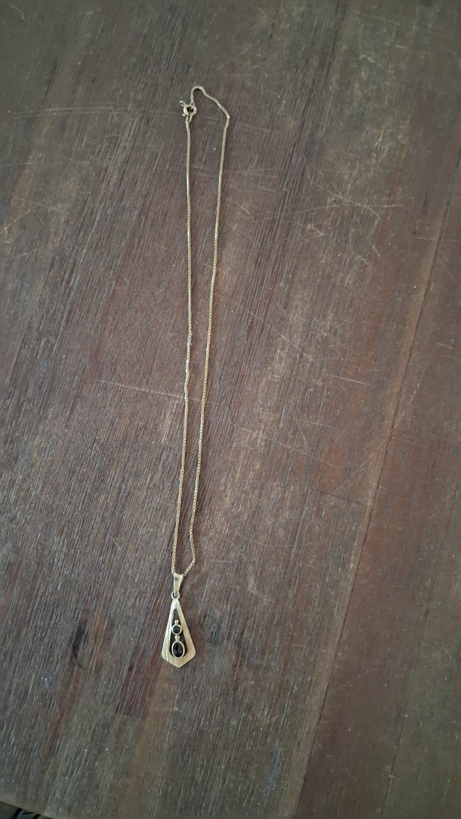 Vintage 333 Gouden Ketting met Hanger Jaren '60, Ophalen, Gebruikt, Met edelsteen, Goud