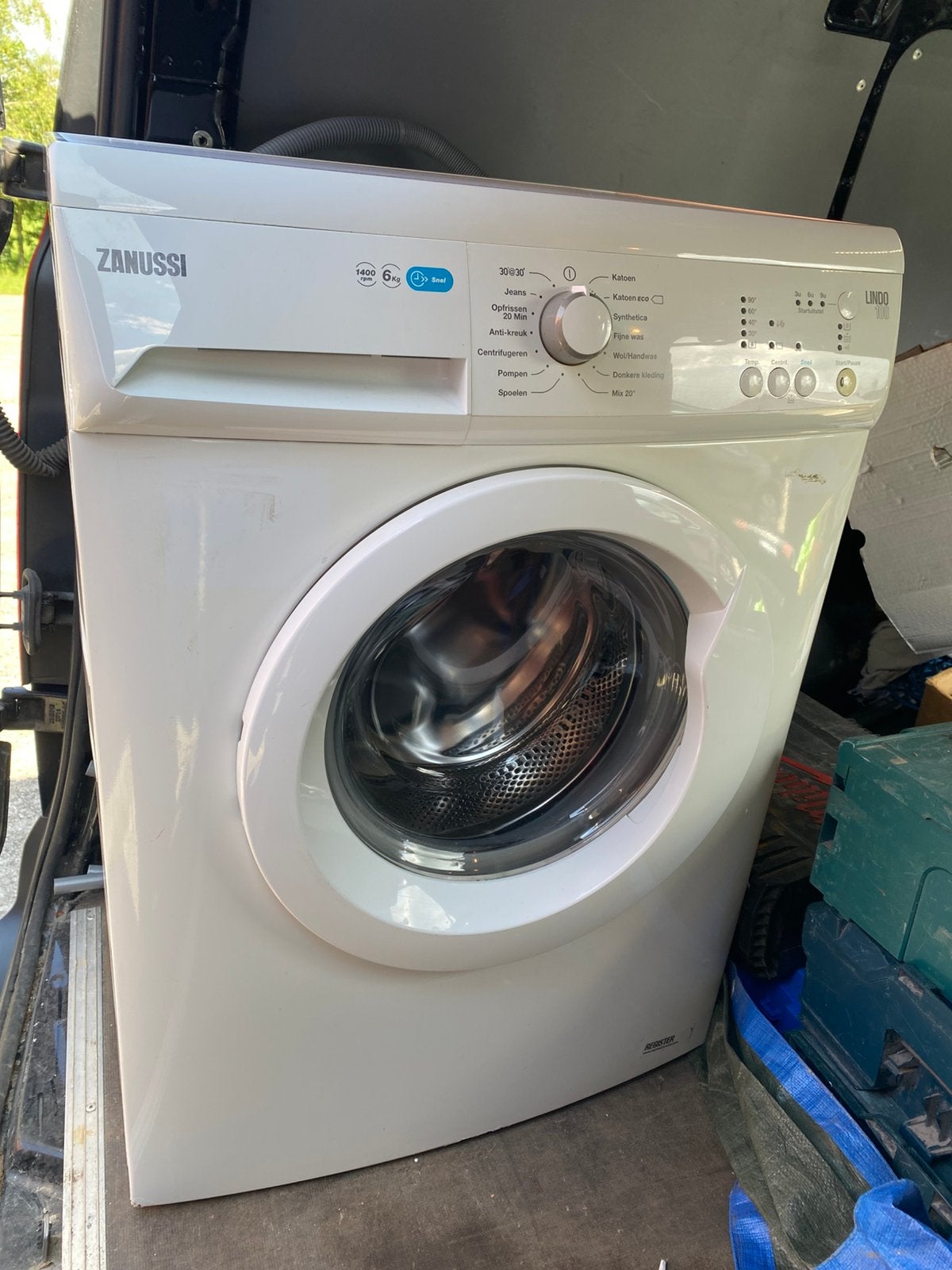 Zanussi  wasmachine, Ophalen, Zo goed als nieuw, Kort programma, 85 tot 90 cm