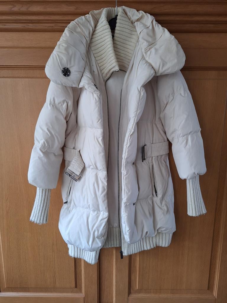 Elegante Crème Winterjas Amisu - Maat 40/42, Beige, Maat 42/44 (L), Ophalen of Verzenden, Gedragen