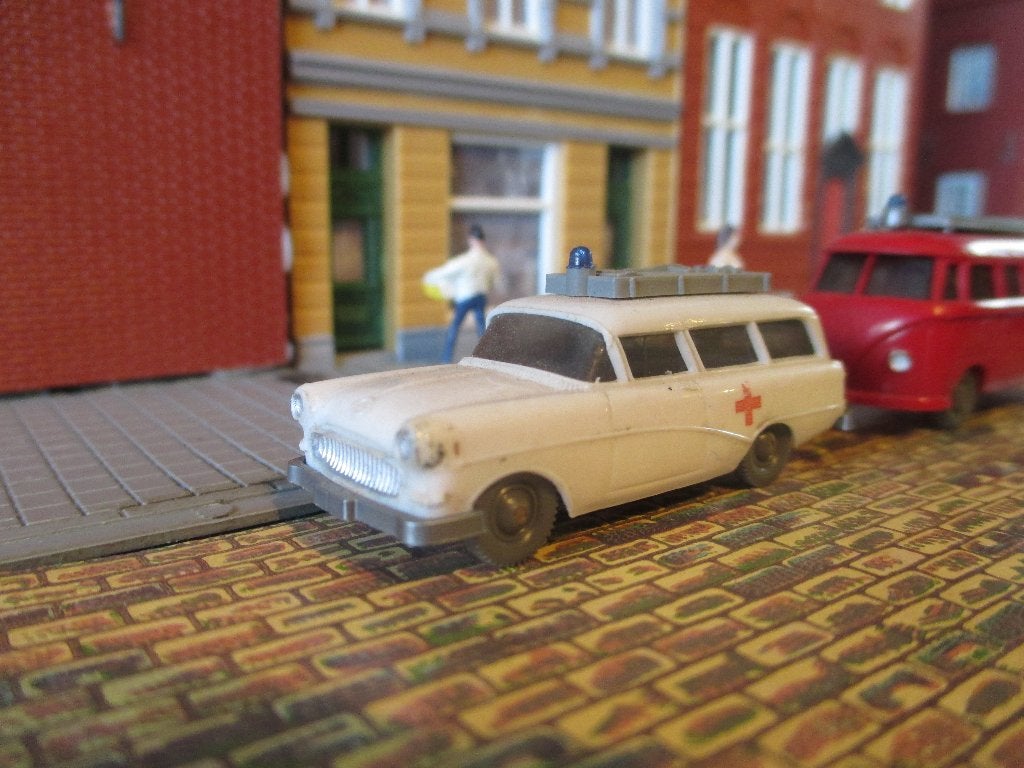 Opel Rekord P1 Car-A-Van Notarzt Wiking 27r Ambulance #2, Ophalen of Verzenden, Gebruikt, Auto, Wiking