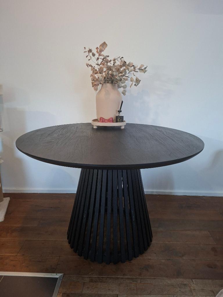 Ronde eettafel, Huis en Inrichting, Tafels | Eettafels, Ophalen, Rond, Zo goed als nieuw, Vijf personen of meer