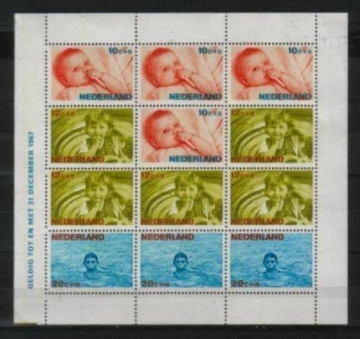 Nederland 875 postfris Kinderzegel blok, Postzegels en Munten, Verzenden, Na 1940, Postfris
