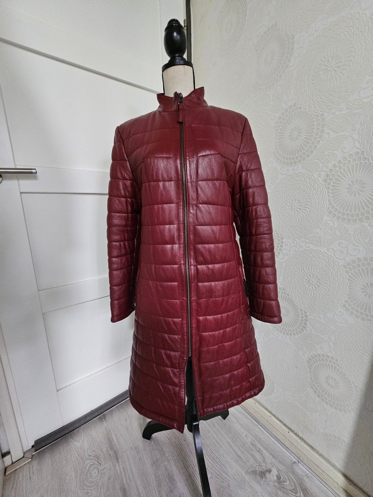 Felix Hardy  Gewatteerde Leren Jas - Maat M, Kleding | Dames, Maat 38/40 (M), Felix Hardy, Ophalen of Verzenden, Zo goed als nieuw