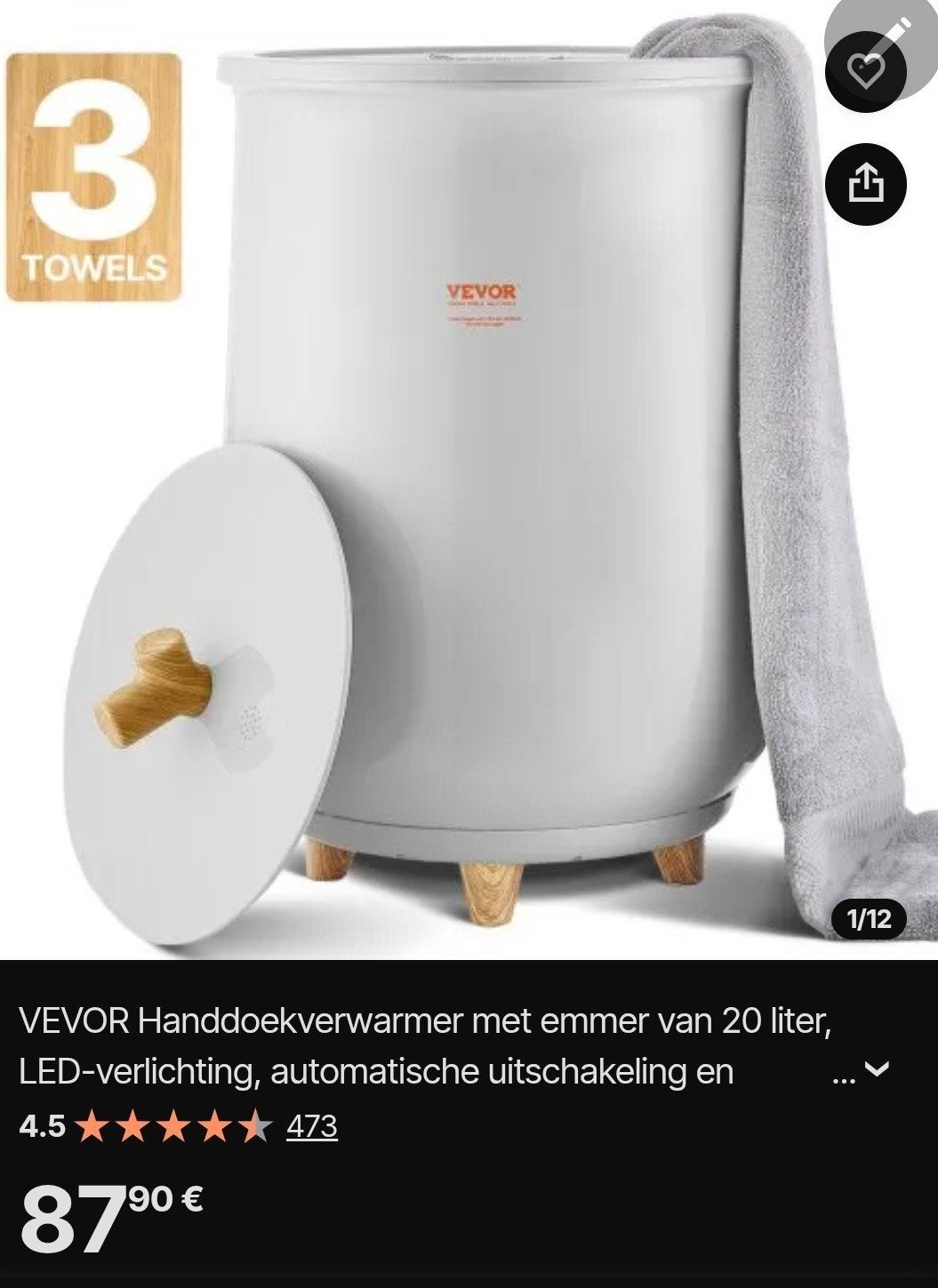 handdoek verwarmer, Ophalen, Nieuw