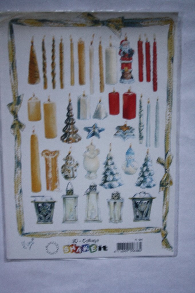 8 st. A5 knipvellen shakeit 3D collage 9801, Ophalen of Verzenden, Nieuw, Kerst, Knipvel