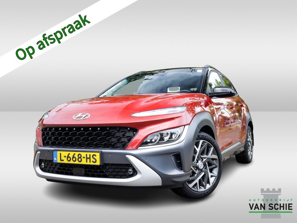 Hyundai KONA 1.6 GDI HEV Premium 1e-Eig. & Dealer-Onderh BOV, Auto's, Hyundai, 12 maanden, Gebruikt, Automatische klimaatregeling