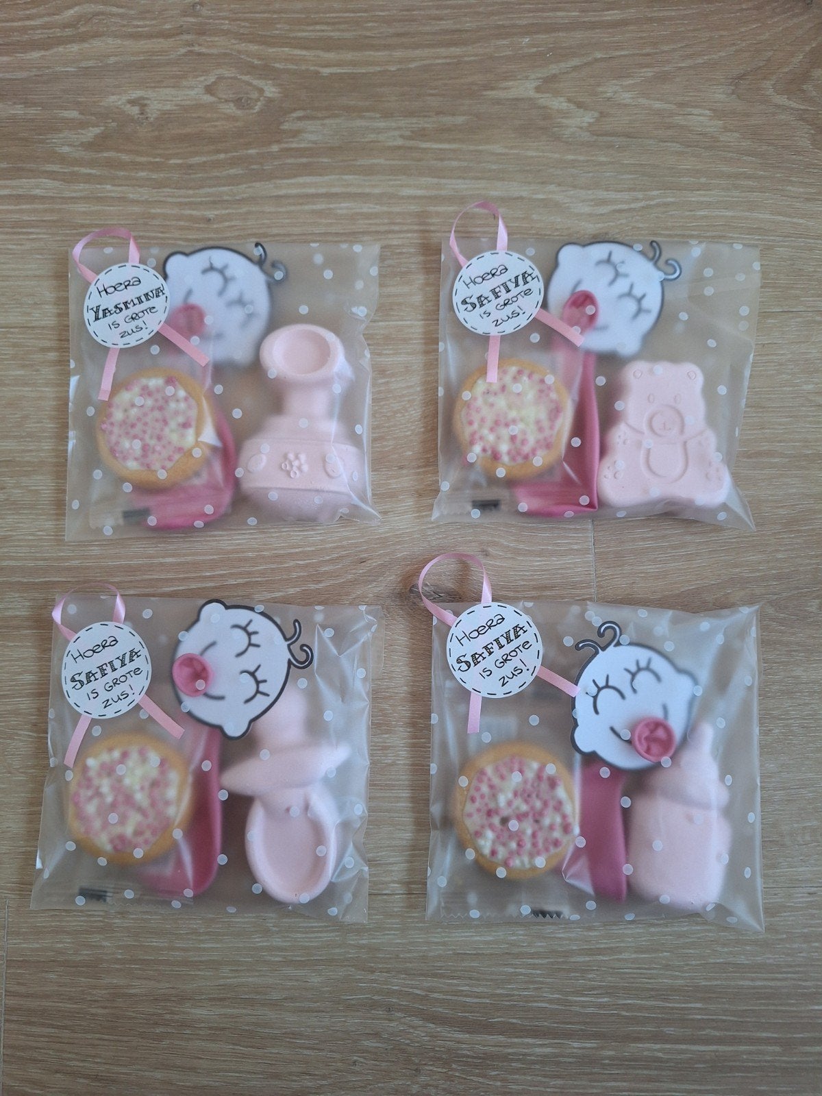 Geboorte traktatie met stoepkrijt, ballon en koekje, Ophalen of Verzenden, Nieuw, Kraamcadeau