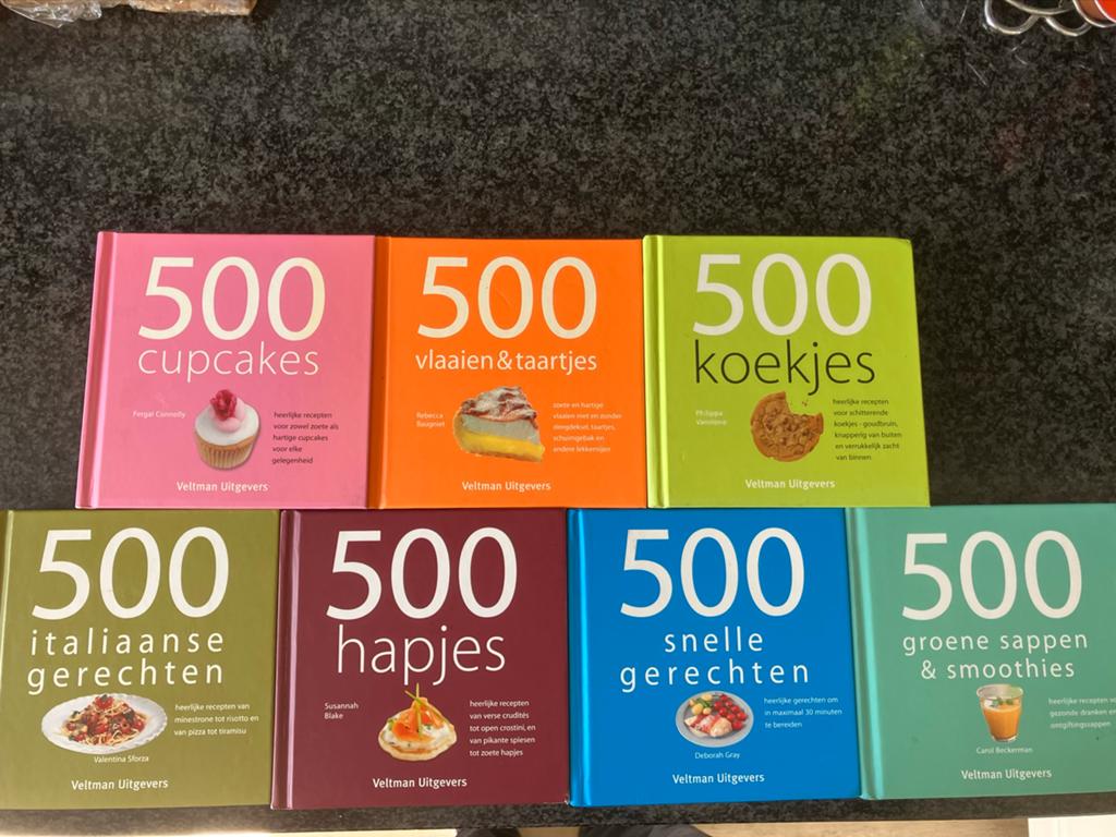 500 Recepten Kookboeken Veltman Uitgevers (7-delige set), Boeken, Ophalen, Voorgerechten en Soepen, Zo goed als nieuw, Europa