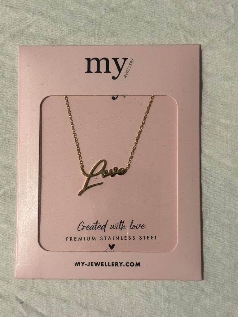 My Jewellery Love Ketting Goudkleurig RVS, Nieuw, Ophalen of Verzenden, Goud, Overige materialen