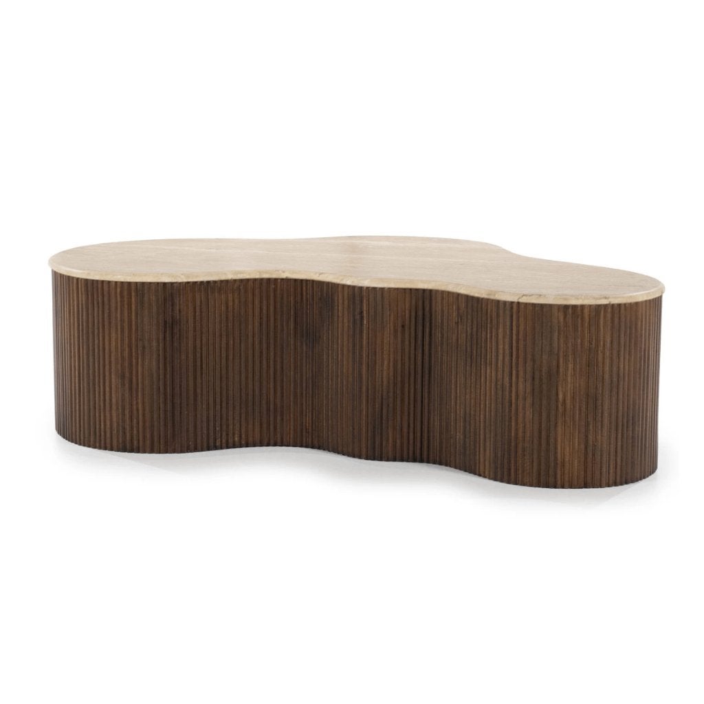 Foto 5 van Eleonora salontafel Mari, travertin & mangohout, 129 cm