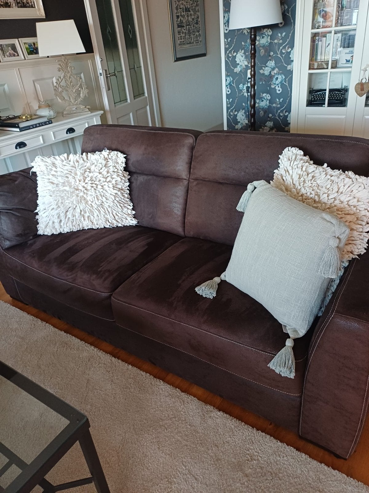 Comfortabele donkerbruine banken, Ophalen, Gebruikt, Minder dan 75 cm, 150 tot 200 cm