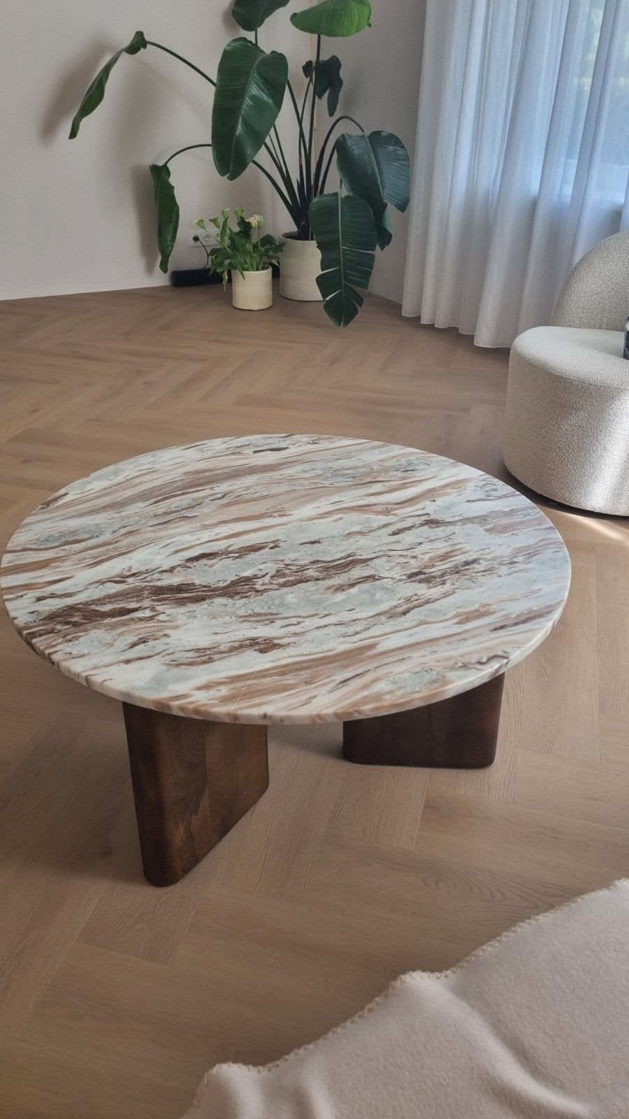 Prachtige salontafel met echte stenenblad., 100 tot 150 cm, Zo goed als nieuw, Rechthoekig, 50 tot 100 cm