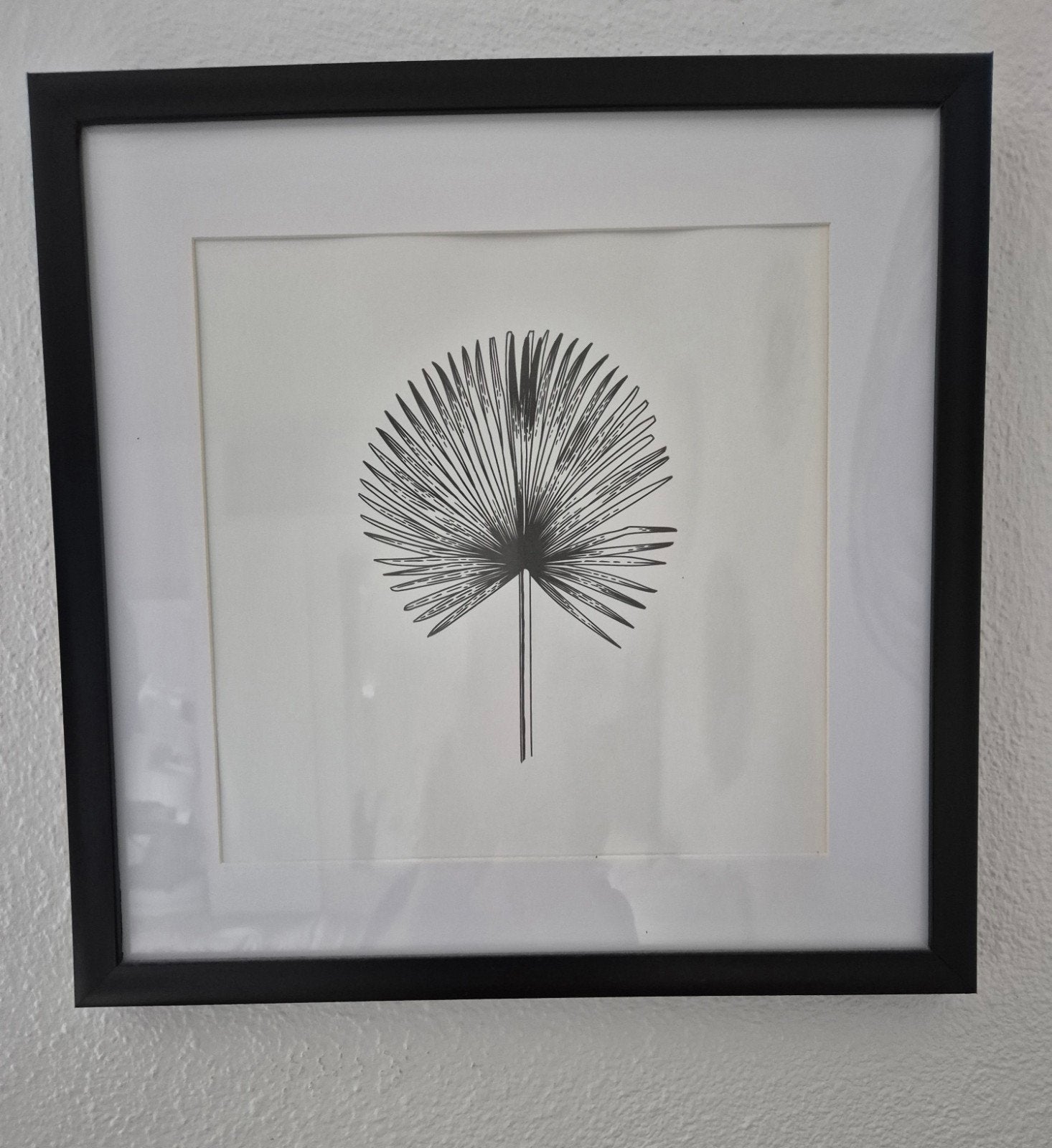 Stijlvolle zwarte lijst met palmblad print 40x40 cm, Ophalen, Gebruikt