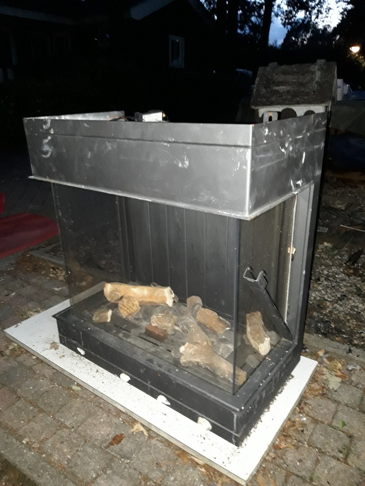Gashaard met afstandsbediening en houtblokken, Huis en Inrichting, Haarden, Ophalen