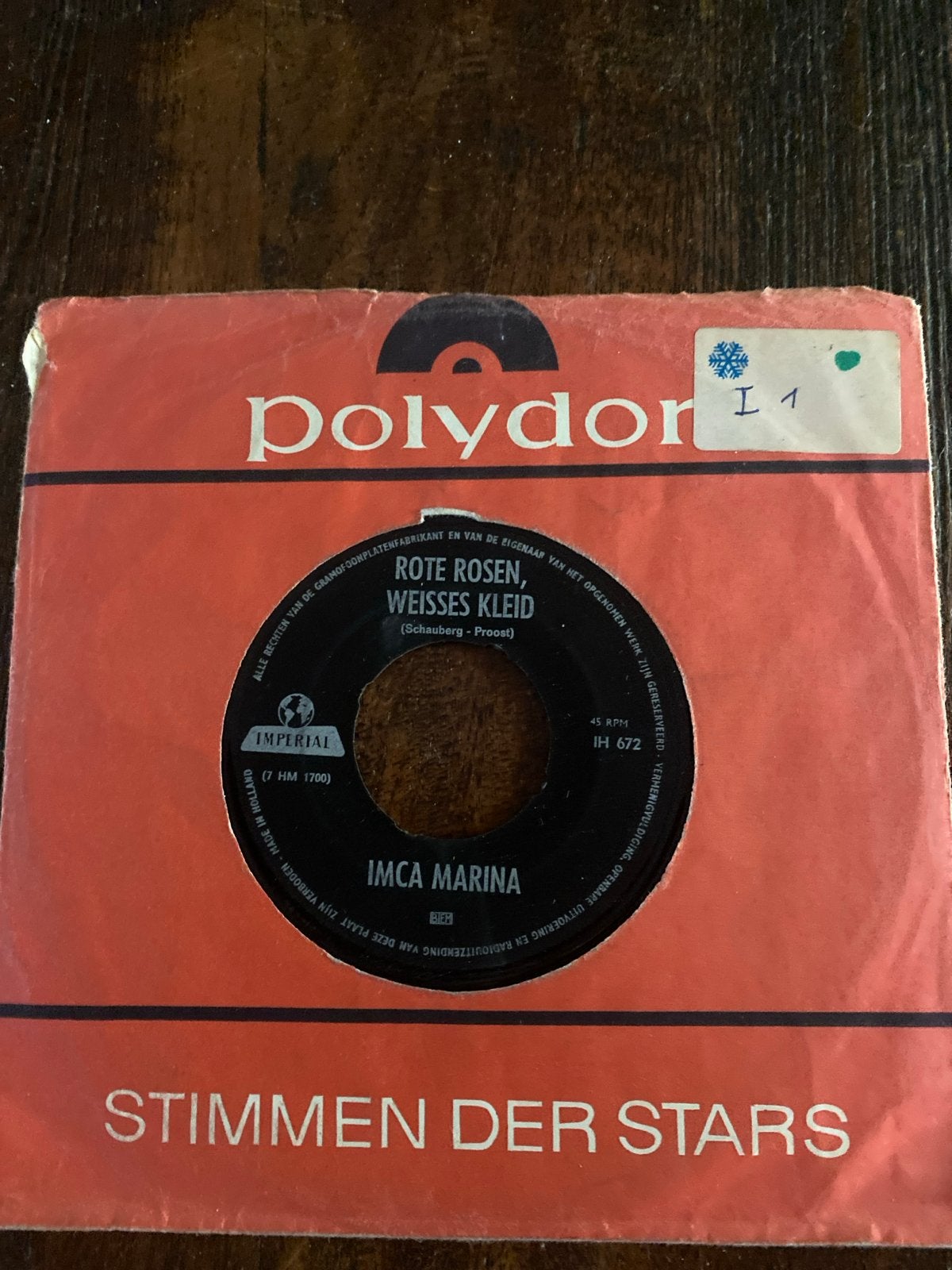 Imca Marina - Rote Rosen, Weisses Kleid (Vinyl Single), Gebruikt, 7 inch, EP, Schlager